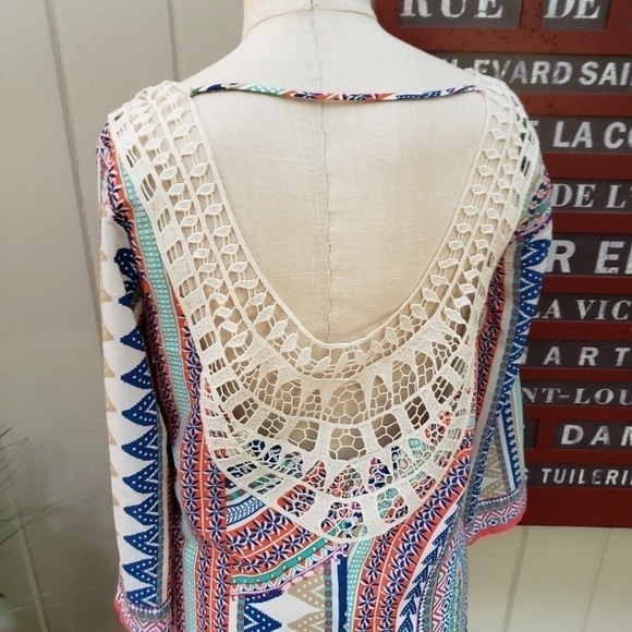 Jay long sleeve open embroidery back boho dress Size Small - Picture 6 of 10